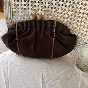 Chic Brown Clutch with Gold Accents